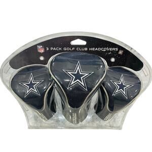 Dallas Cowboys 3 Pack Golf Club Head Covers Contour Set Fits 460cc Driver Woods